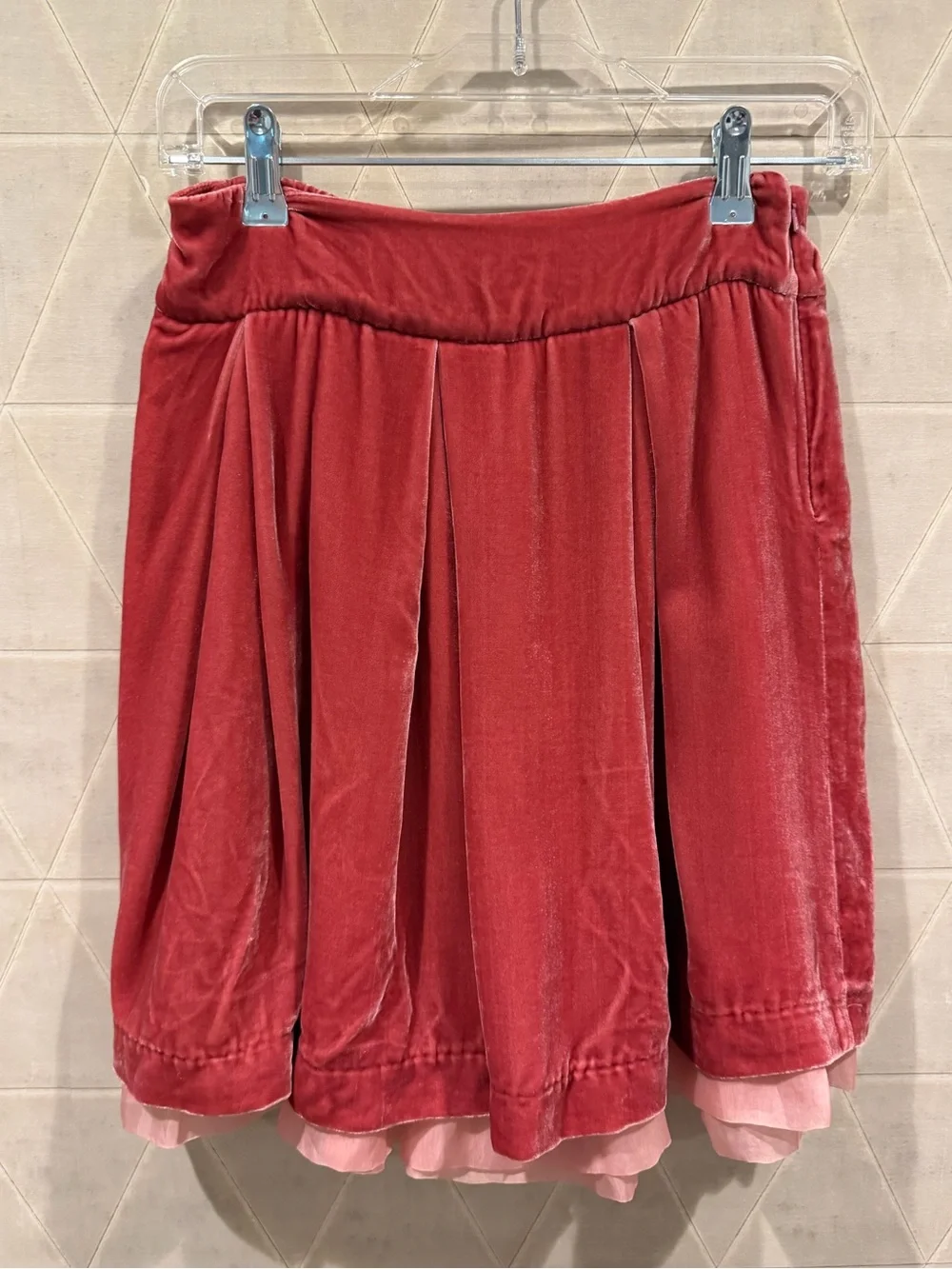 Rachel Riley pink velvet skirt 14